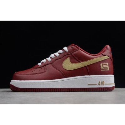 Nike Erkek Air Force 1 Low Premium Koyu Kırmızı / Altın Kaykay Ayakkabı Türkiye - OM3NTCTN